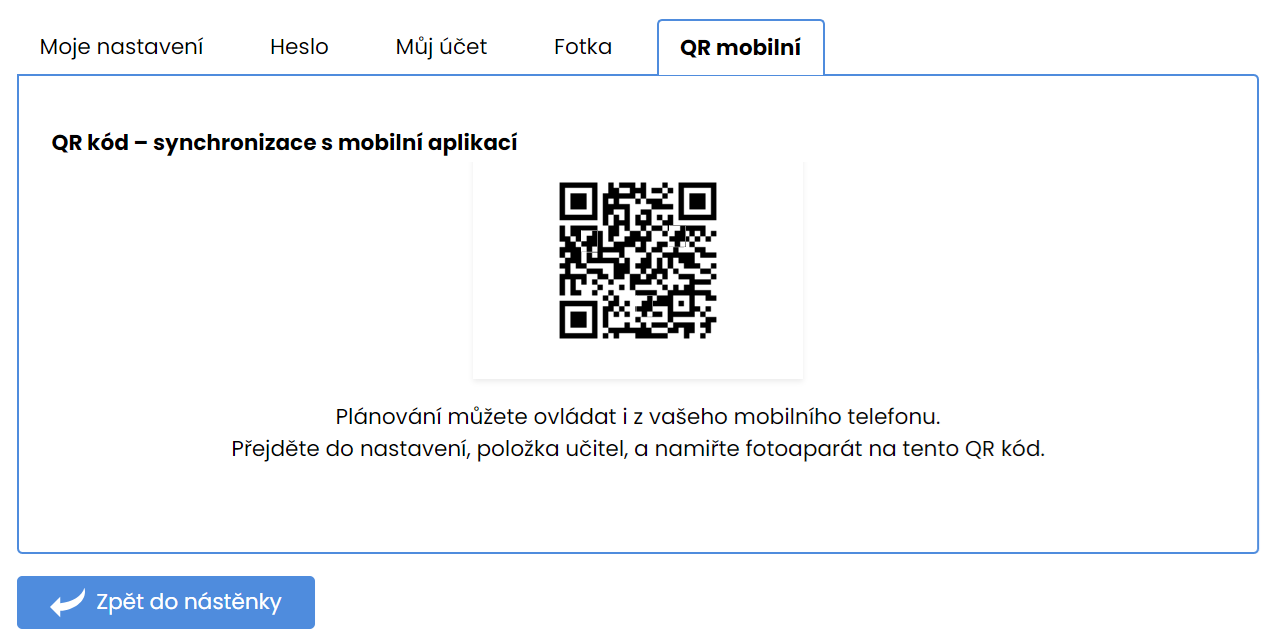 Návod: nastavení QR kódu ke spojení s mobilním telefonem